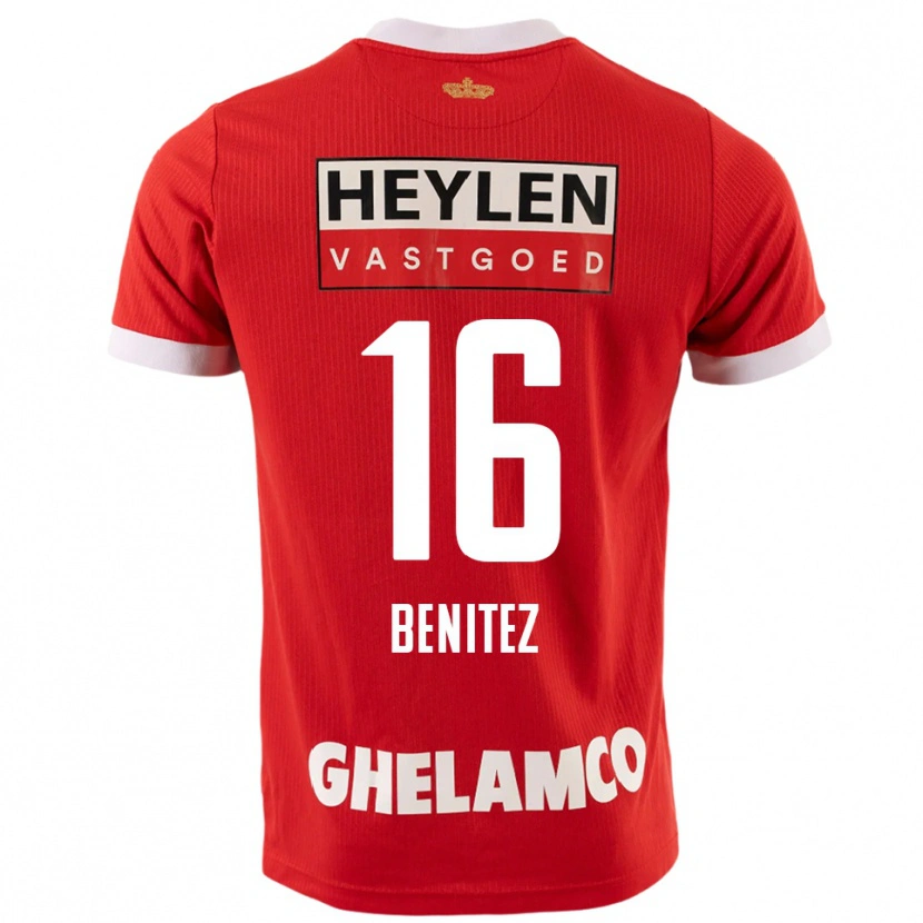 Danxenキッズマウリシオ・ベニテス#16レッド ホワイトホームシャツ2025/26ジャージーユニフォーム