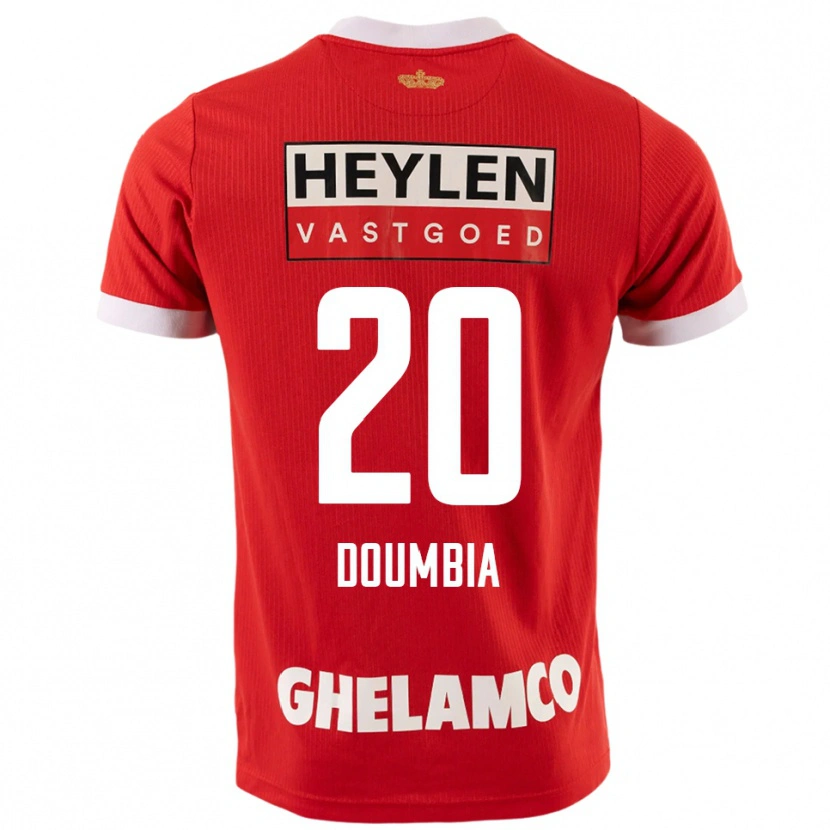Danxenキッズマハマドゥ・ドゥンビア#20レッド ホワイトホームシャツ2025/26ジャージーユニフォーム