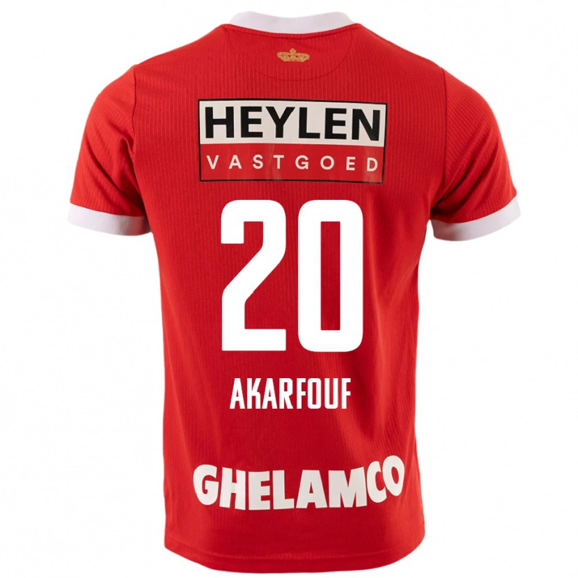DanxenキッズHamza Akarfouf#20レッド ホワイトホームシャツ2025/26ジャージーユニフォーム