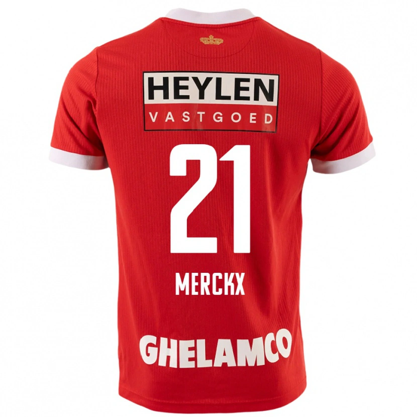 Danxenキッズマッティ・メルクス#21レッド ホワイトホームシャツ2025/26ジャージーユニフォーム