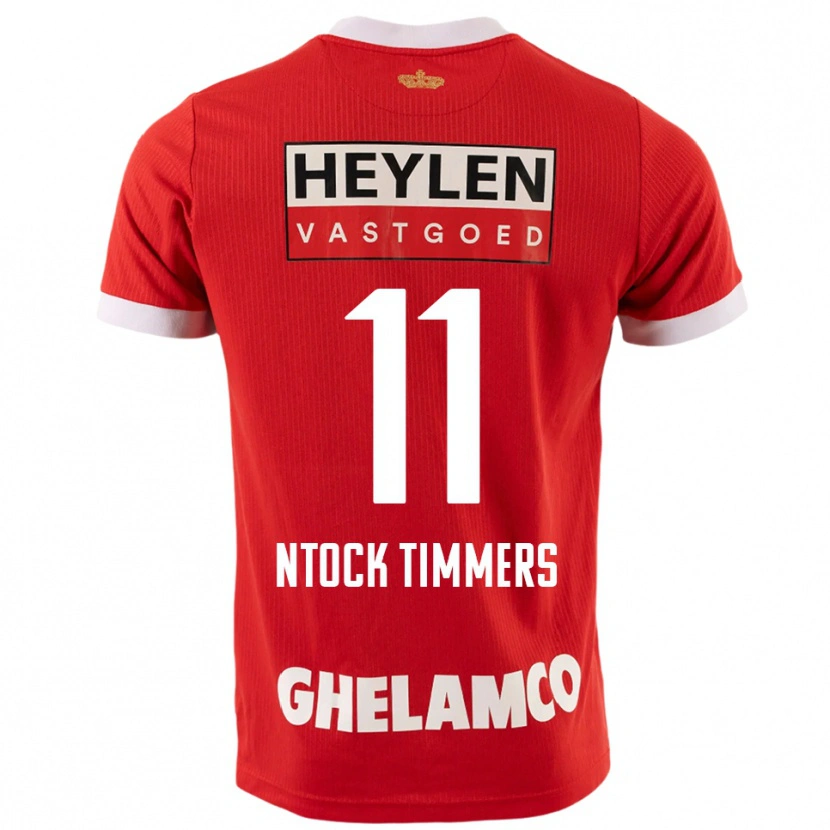 DanxenキッズKurtis Ntock Timmers#11レッド ホワイトホームシャツ2025/26ジャージーユニフォーム
