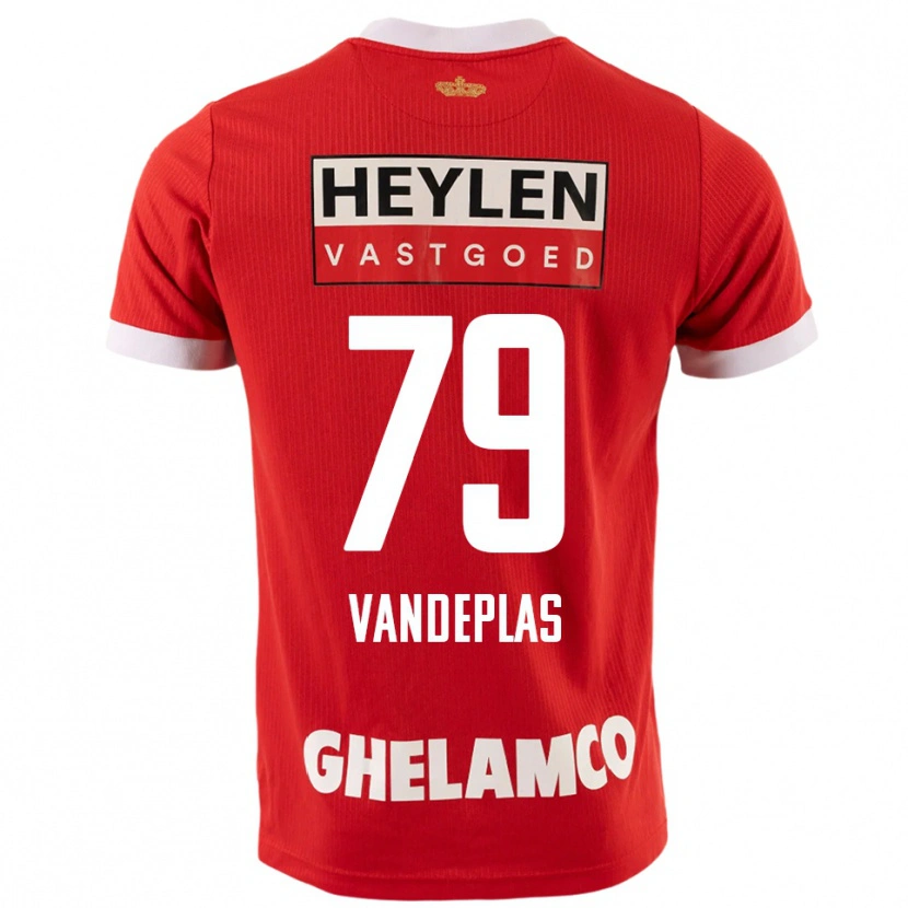 DanxenキッズGerard Vandeplas#79レッド ホワイトホームシャツ2025/26ジャージーユニフォーム