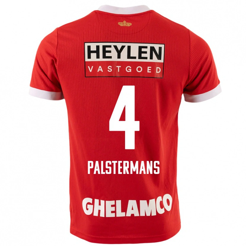 DanxenキッズJasper Palstermans#4レッド ホワイトホームシャツ2025/26ジャージーユニフォーム
