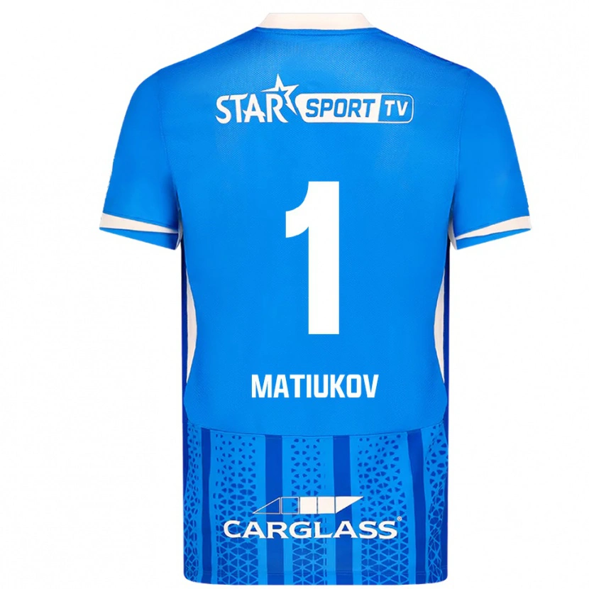 DanxenキッズPlaton Matiukov#1ブルー ホワイトホームシャツ2025/26ジャージーユニフォーム