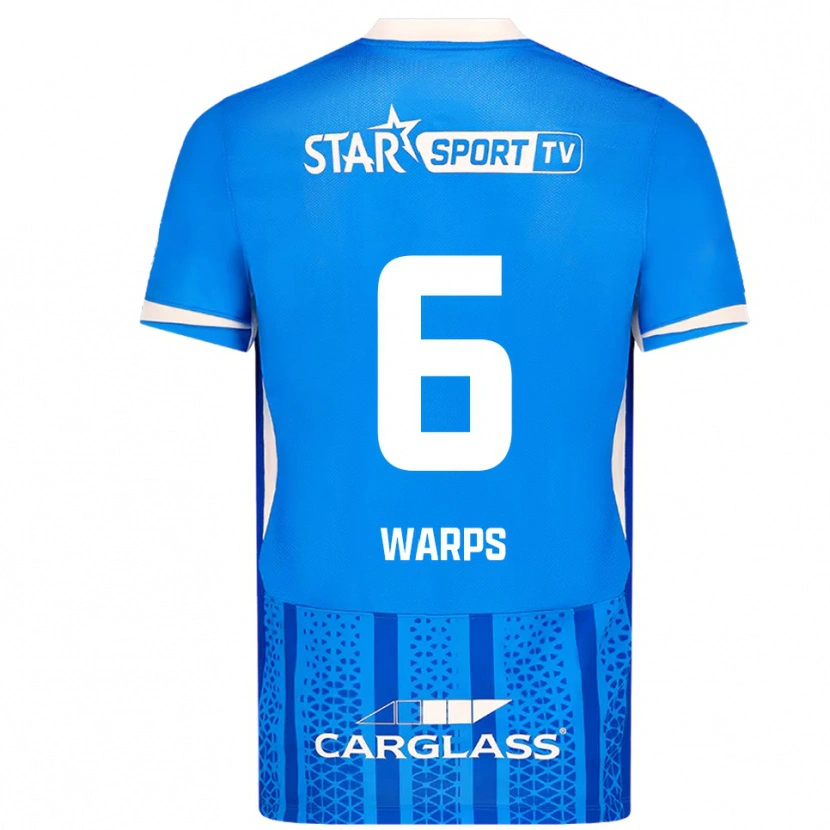 DanxenキッズIsa Warps#6ブルー ホワイトホームシャツ2025/26ジャージーユニフォーム