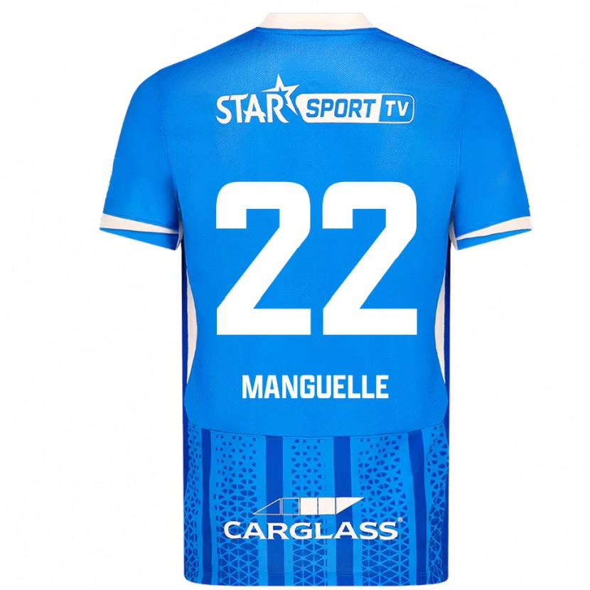 DanxenキッズBrad Manguelle#22ブルー ホワイトホームシャツ2025/26ジャージーユニフォーム