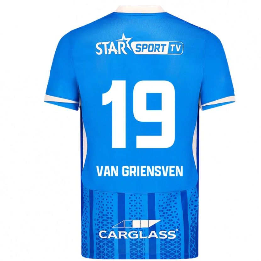 DanxenキッズEvy Van Griensven#19ブルー ホワイトホームシャツ2025/26ジャージーユニフォーム