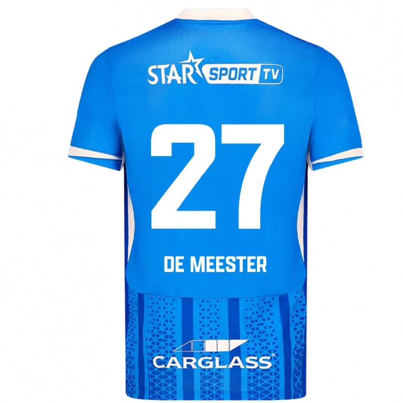 DanxenキッズJoyce De Meester#27ブルー ホワイトホームシャツ2025/26ジャージーユニフォーム