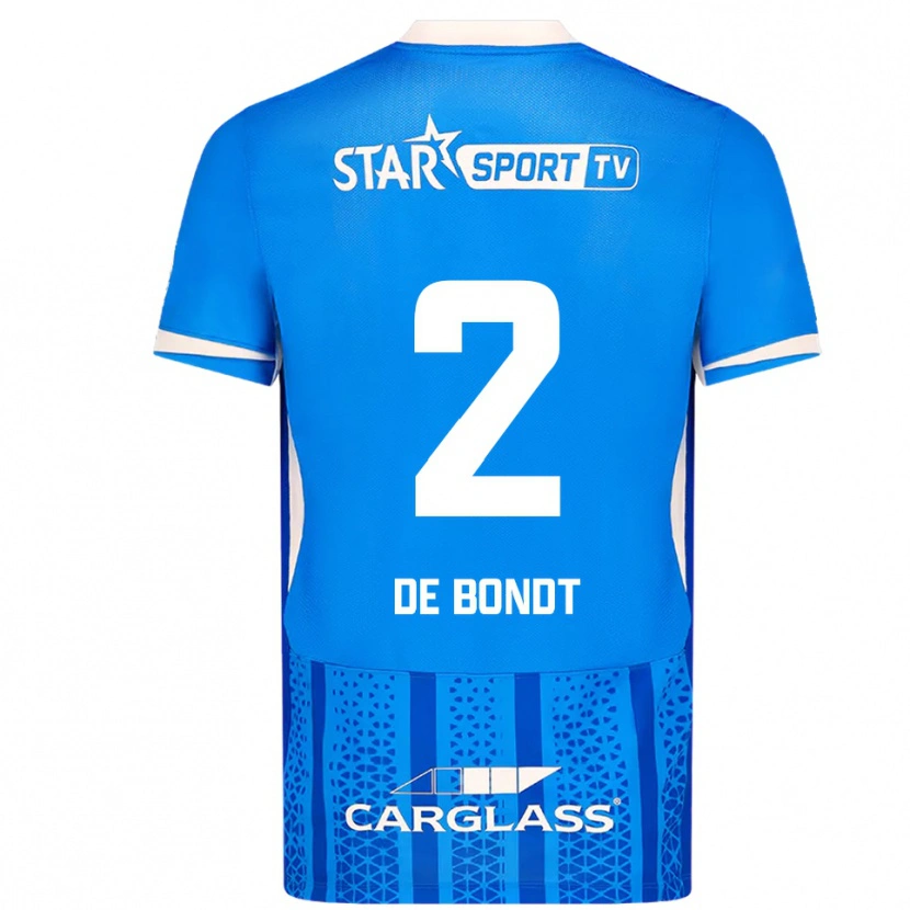 DanxenキッズMarith De Bondt#2ブルー ホワイトホームシャツ2025/26ジャージーユニフォーム