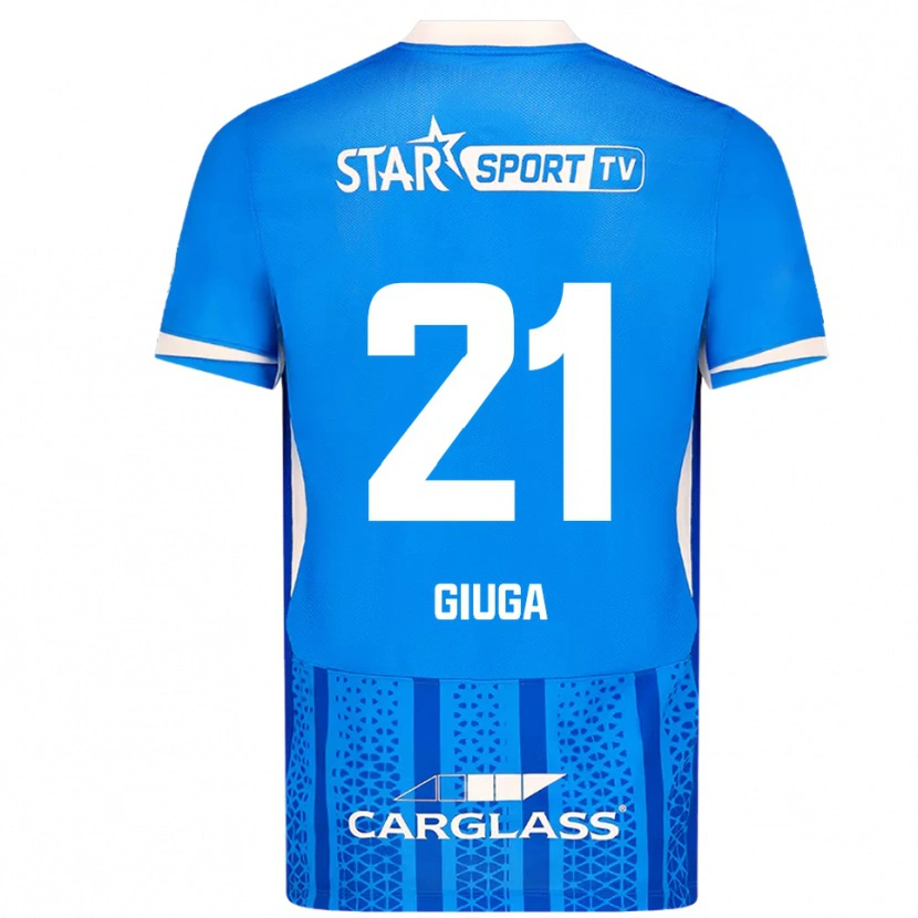 DanxenキッズAnissa Giuga#21ブルー ホワイトホームシャツ2025/26ジャージーユニフォーム