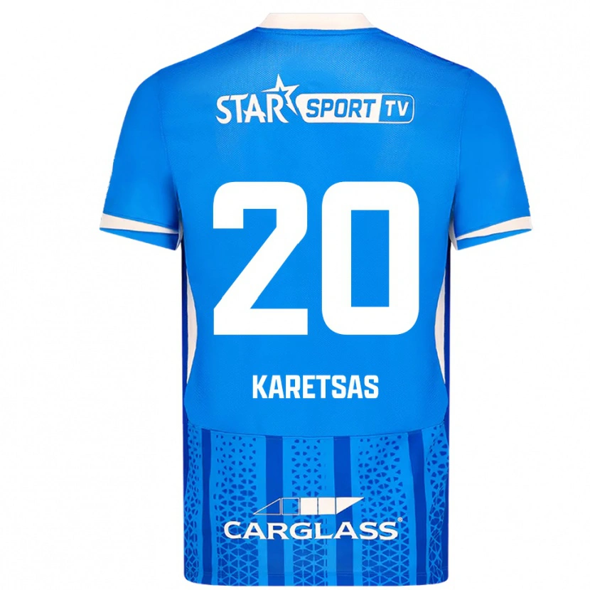 Danxenキッズコンスタンティノス・カレツァス#20ブルー ホワイトホームシャツ2025/26ジャージーユニフォーム
