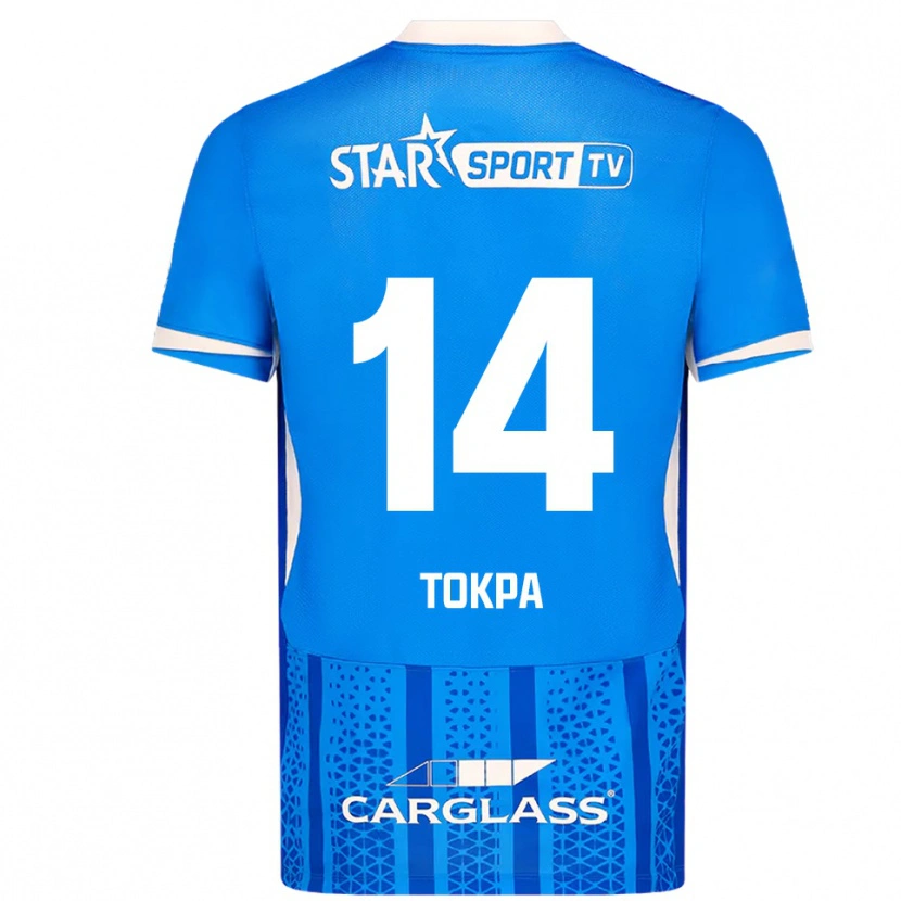 DanxenキッズWinner Tokpa#14ブルー ホワイトホームシャツ2025/26ジャージーユニフォーム