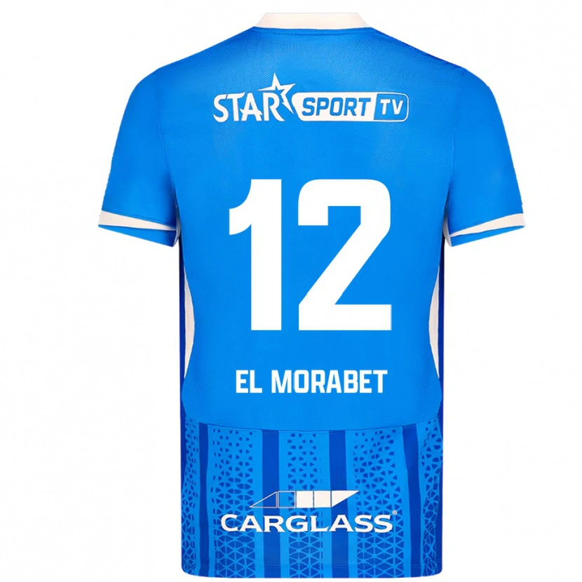 DanxenキッズSami El Morabet#12ブルー ホワイトホームシャツ2025/26ジャージーユニフォーム