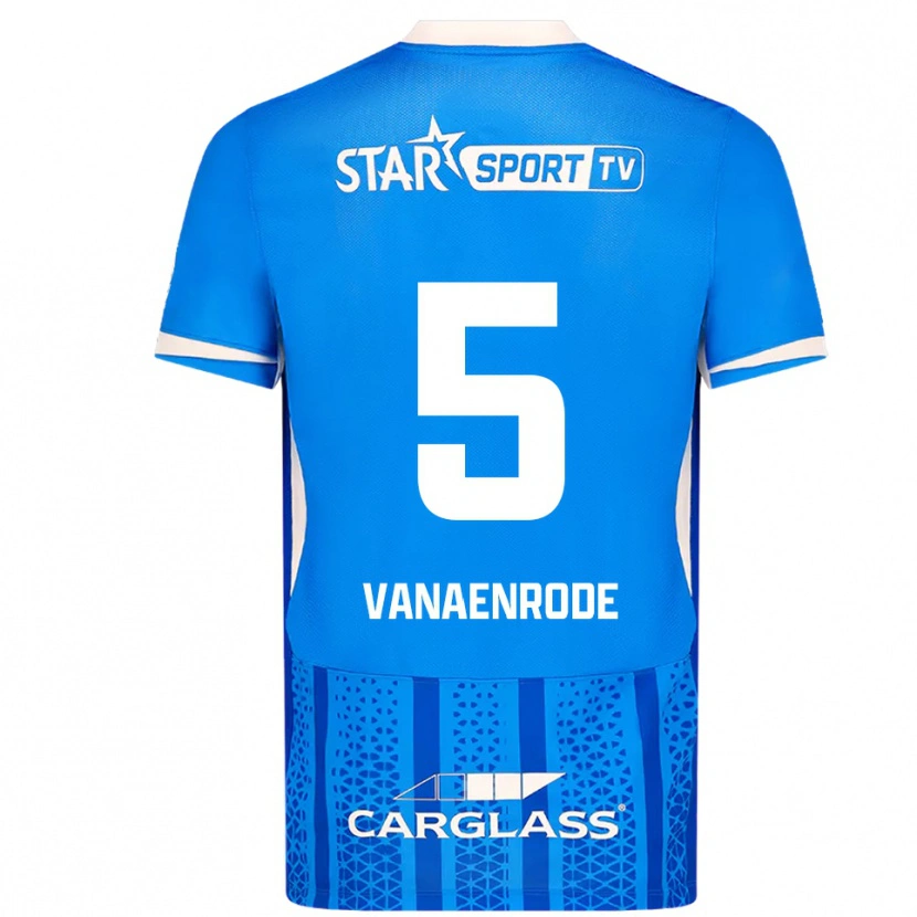 DanxenキッズGwyneth Vanaenrode#5ブルー ホワイトホームシャツ2025/26ジャージーユニフォーム
