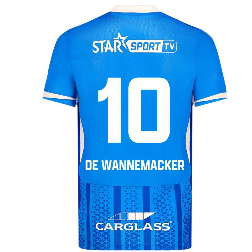 DanxenキッズAugust De Wannemacker#10ブルー ホワイトホームシャツ2025/26ジャージーユニフォーム