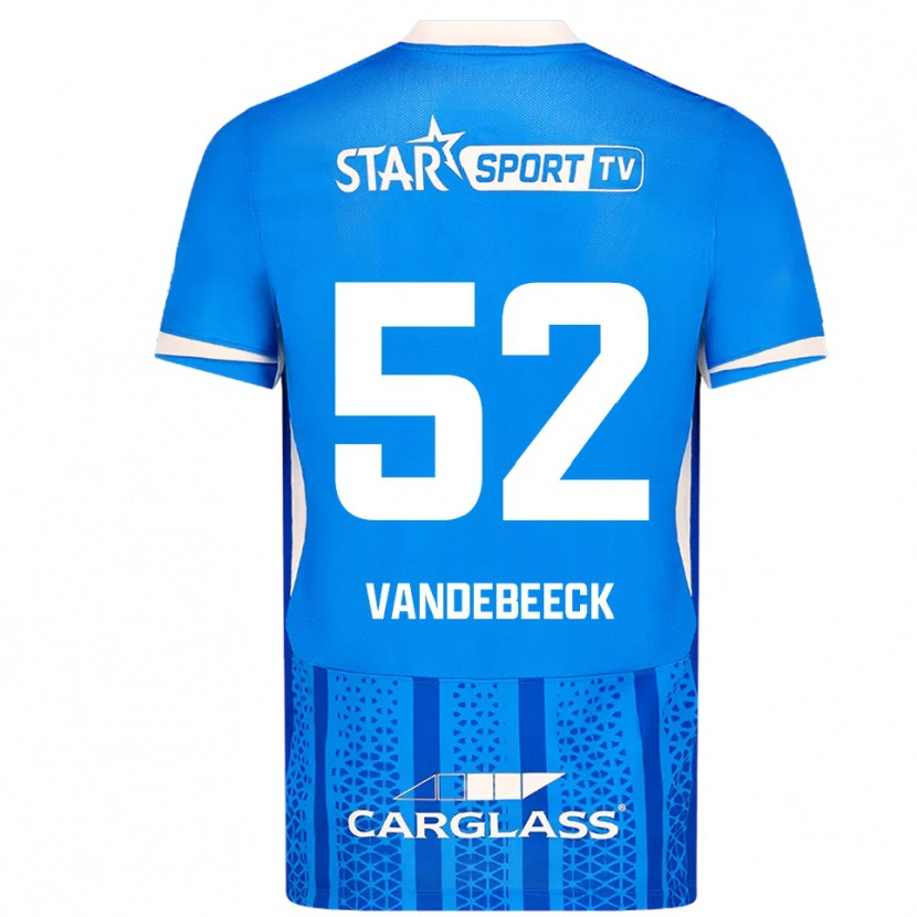 DanxenキッズEmmely Vandebeeck#52ブルー ホワイトホームシャツ2025/26ジャージーユニフォーム