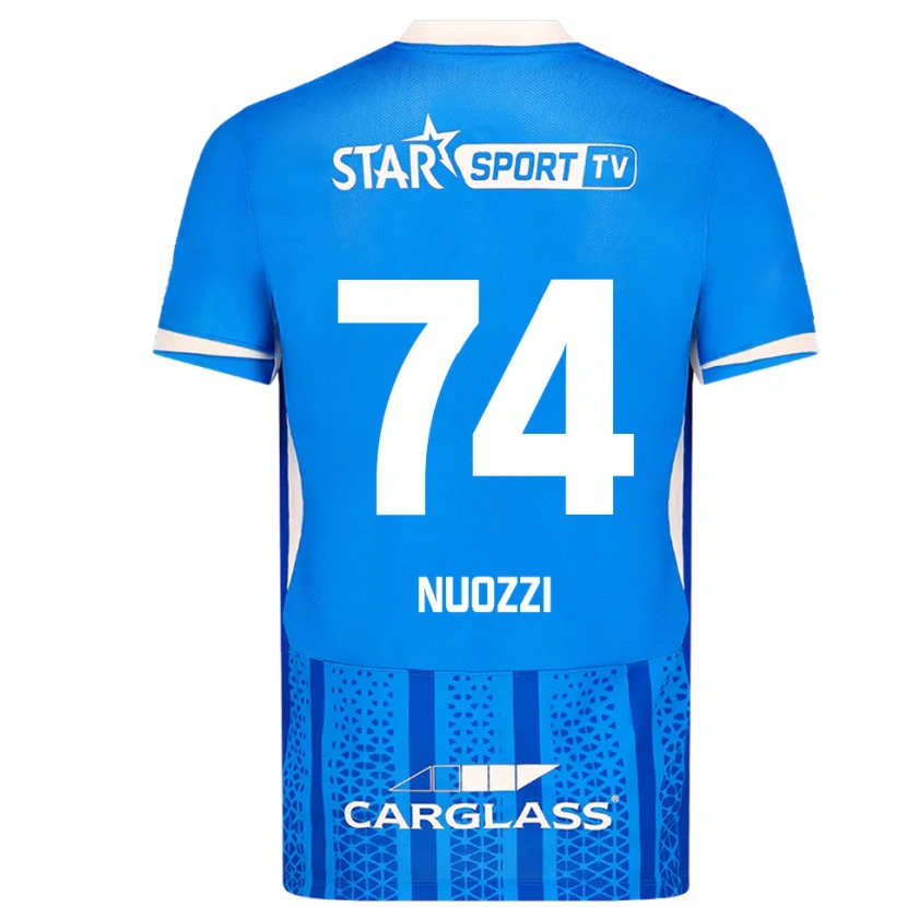 DanxenキッズCédric Nuozzi#74ブルー ホワイトホームシャツ2025/26ジャージーユニフォーム