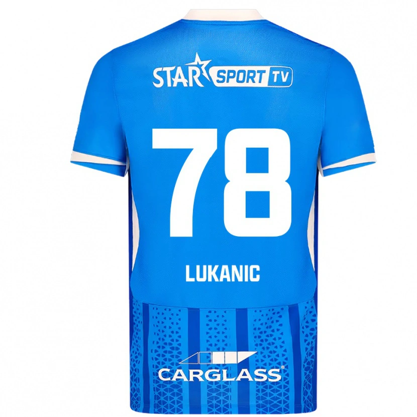 Danxenキッズルカ・ルカニッチ#78ブルー ホワイトホームシャツ2025/26ジャージーユニフォーム