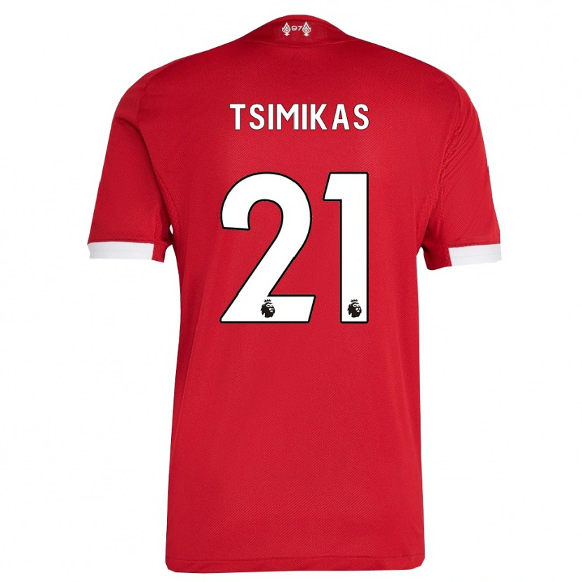 Danxenキッズコスタス・ツィミカス#21レッド ホワイトホームシャツ2025/26ジャージーユニフォーム