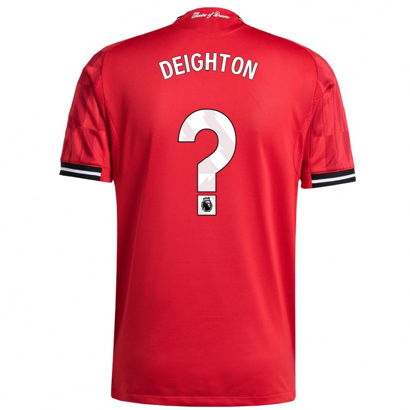 DanxenキッズJoe Deighton#0レッド ブラック ホワイトホームシャツ2025/26ジャージーユニフォーム