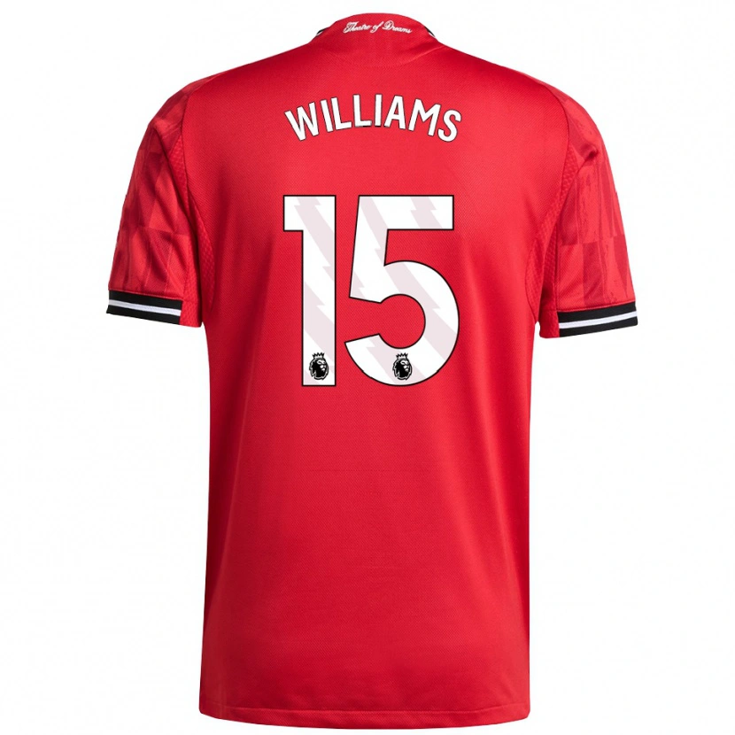 DanxenキッズJoe Williams#15レッド ブラック ホワイトホームシャツ2025/26ジャージーユニフォーム