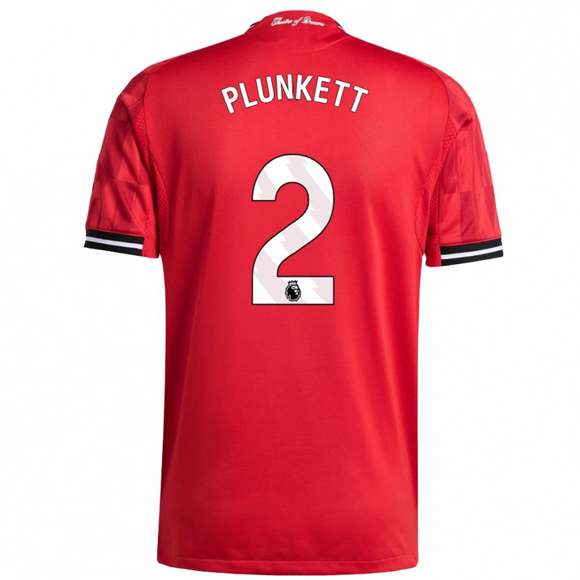 DanxenキッズDante Plunkett#2レッド ブラック ホワイトホームシャツ2025/26ジャージーユニフォーム