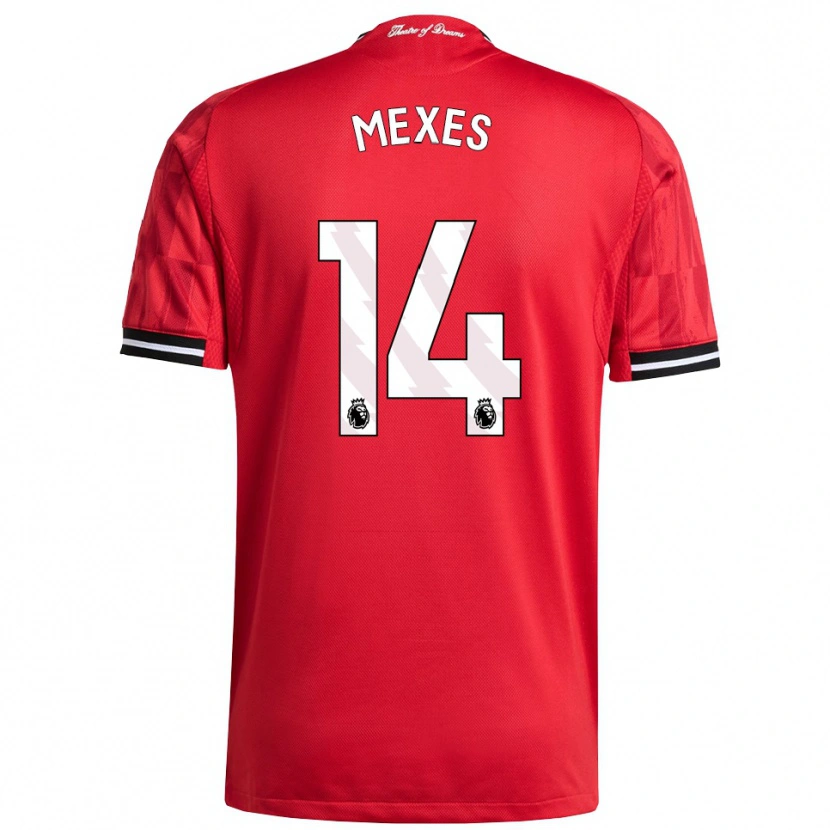 DanxenキッズSilva Mexes#14レッド ブラック ホワイトホームシャツ2025/26ジャージーユニフォーム