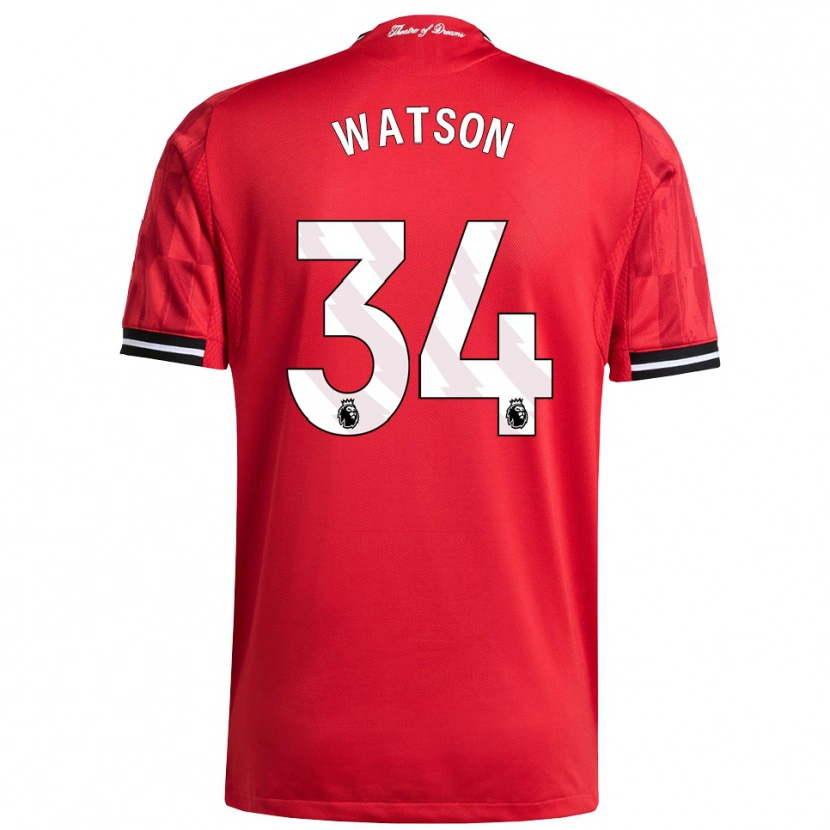 DanxenキッズEmma Watson#34レッド ブラック ホワイトホームシャツ2025/26ジャージーユニフォーム