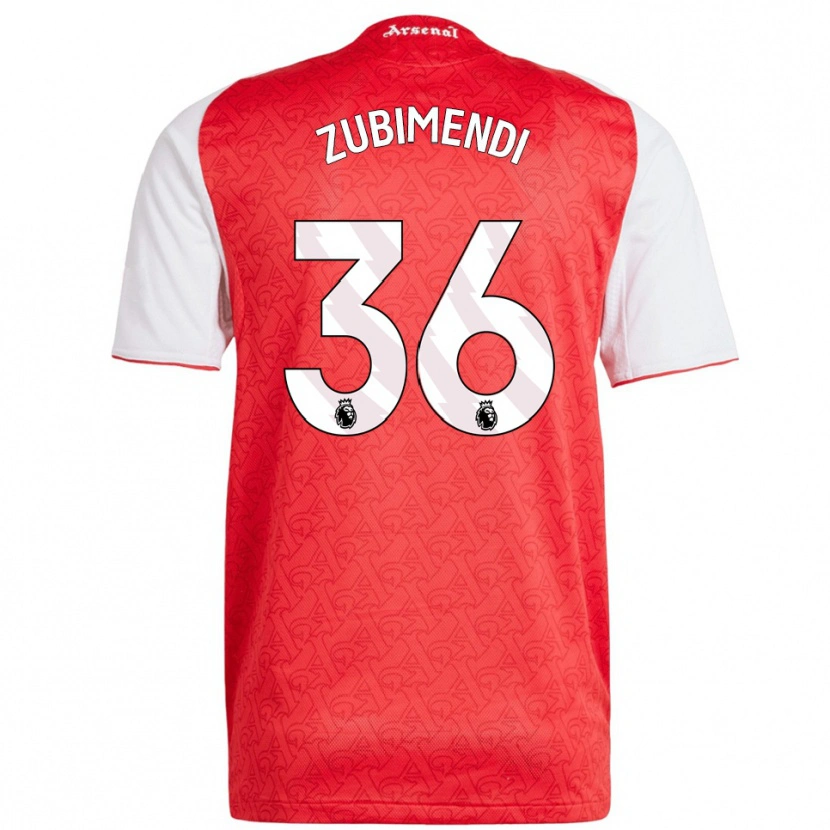 Danxenキッズマルティン・スビメンディ#36レッド ホワイトホームシャツ2025/26ジャージーユニフォーム