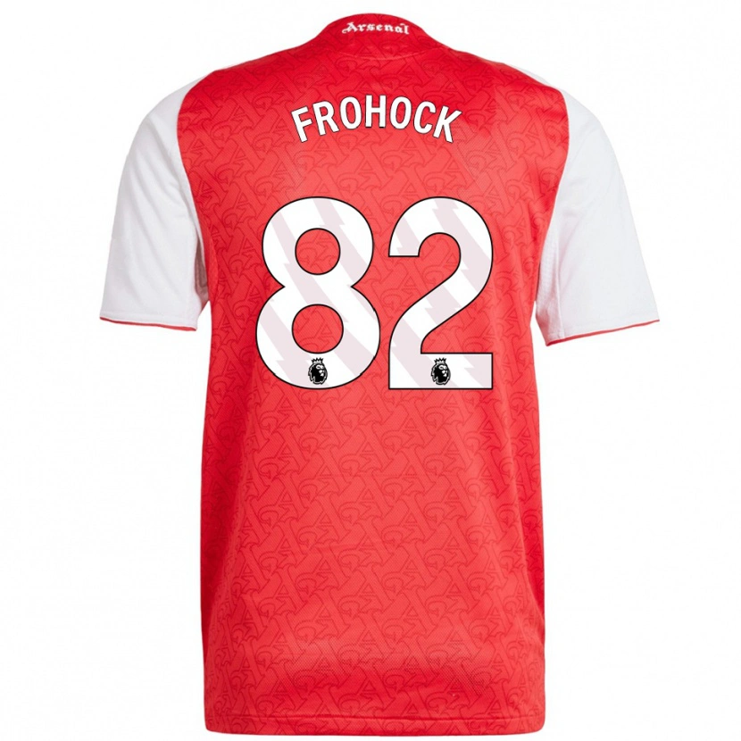DanxenキッズMarley Frohock#82レッド ホワイトホームシャツ2025/26ジャージーユニフォーム