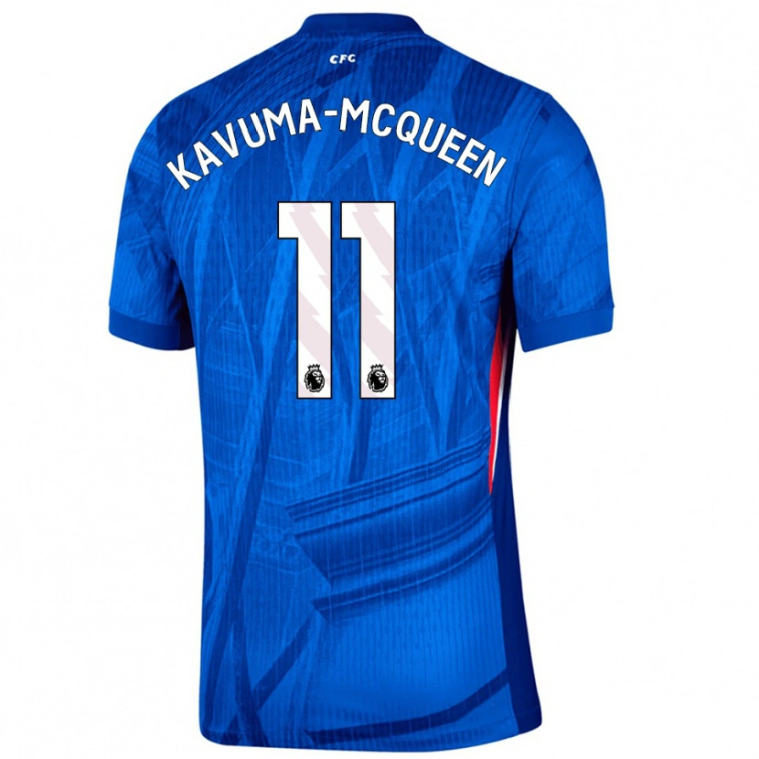 DanxenキッズRyan Kavuma-Mcqueen#11ブルー ホワイトホームシャツ2025/26ジャージーユニフォーム