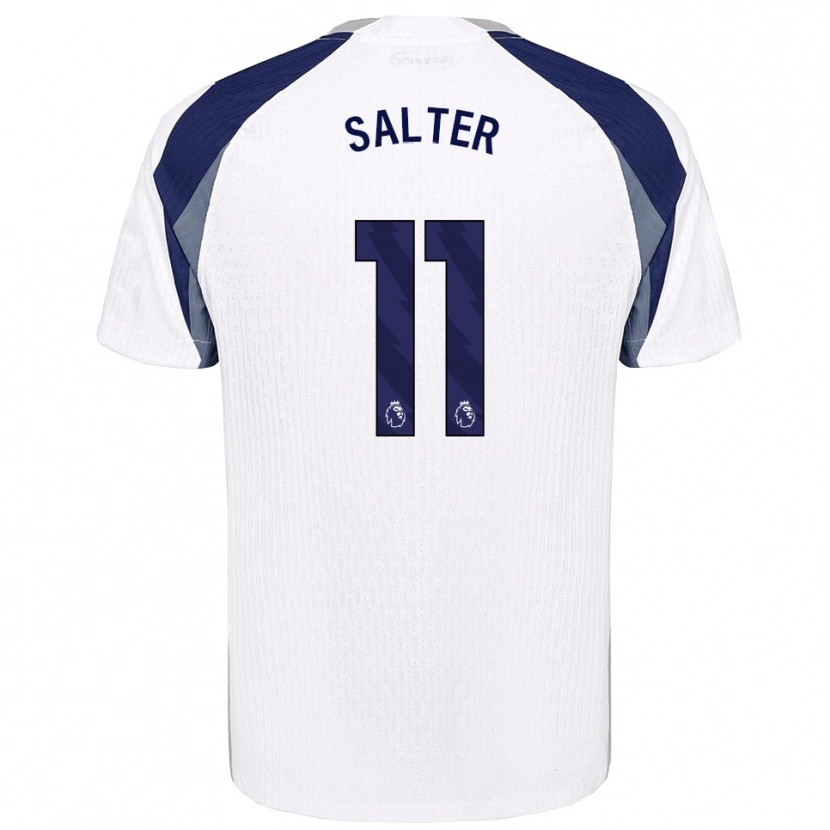 DanxenキッズOliver Salter#11ホワイト ネイビーホームシャツ2025/26ジャージーユニフォーム