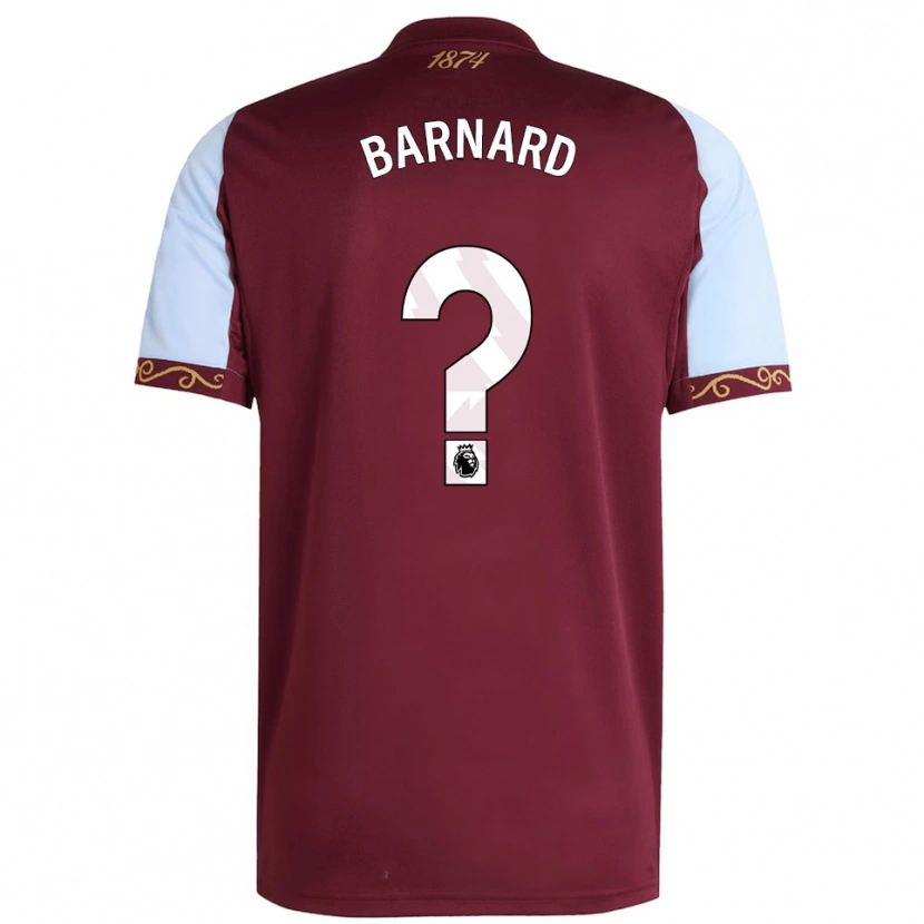 DanxenキッズFinlay Barnard#0バーガンディ スカイブルーホームシャツ2025/26ジャージーユニフォーム