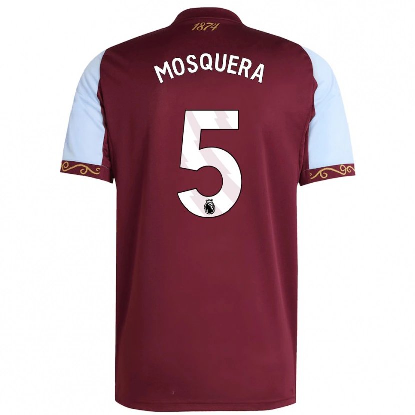 DanxenキッズYeimar Mosquera#5バーガンディ スカイブルーホームシャツ2025/26ジャージーユニフォーム