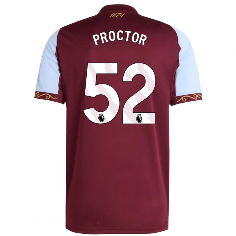 DanxenキッズSam Proctor#52バーガンディ スカイブルーホームシャツ2025/26ジャージーユニフォーム