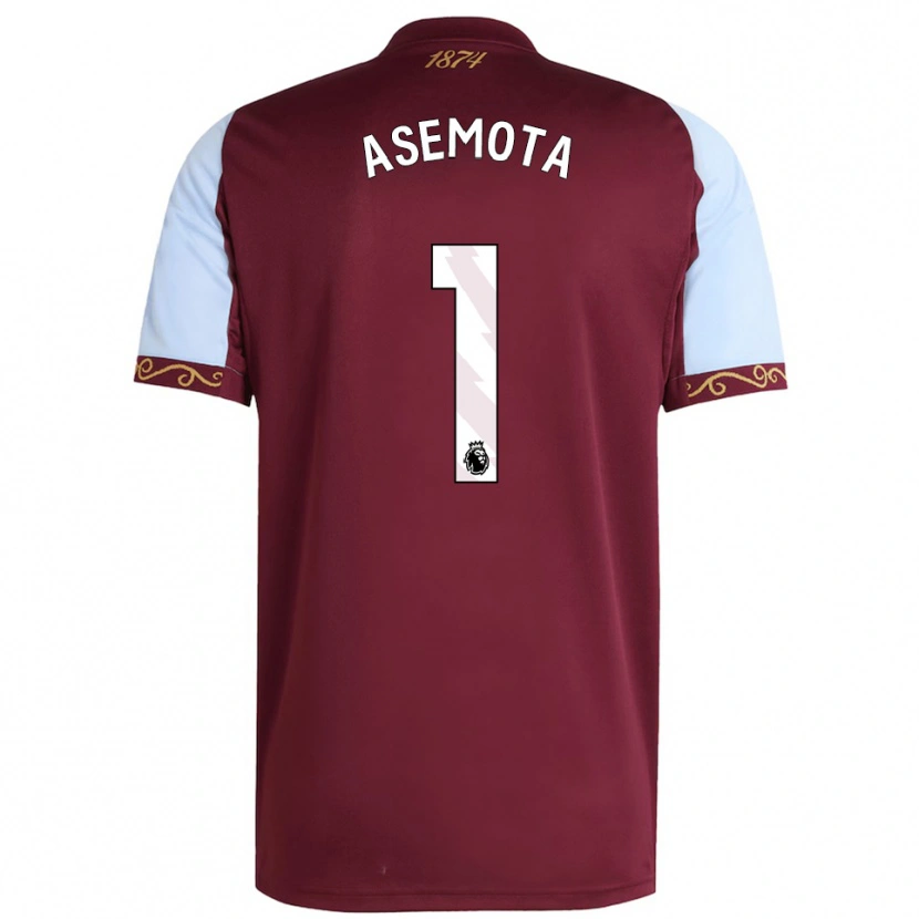 DanxenキッズOwen Asemota#1バーガンディ スカイブルーホームシャツ2025/26ジャージーユニフォーム