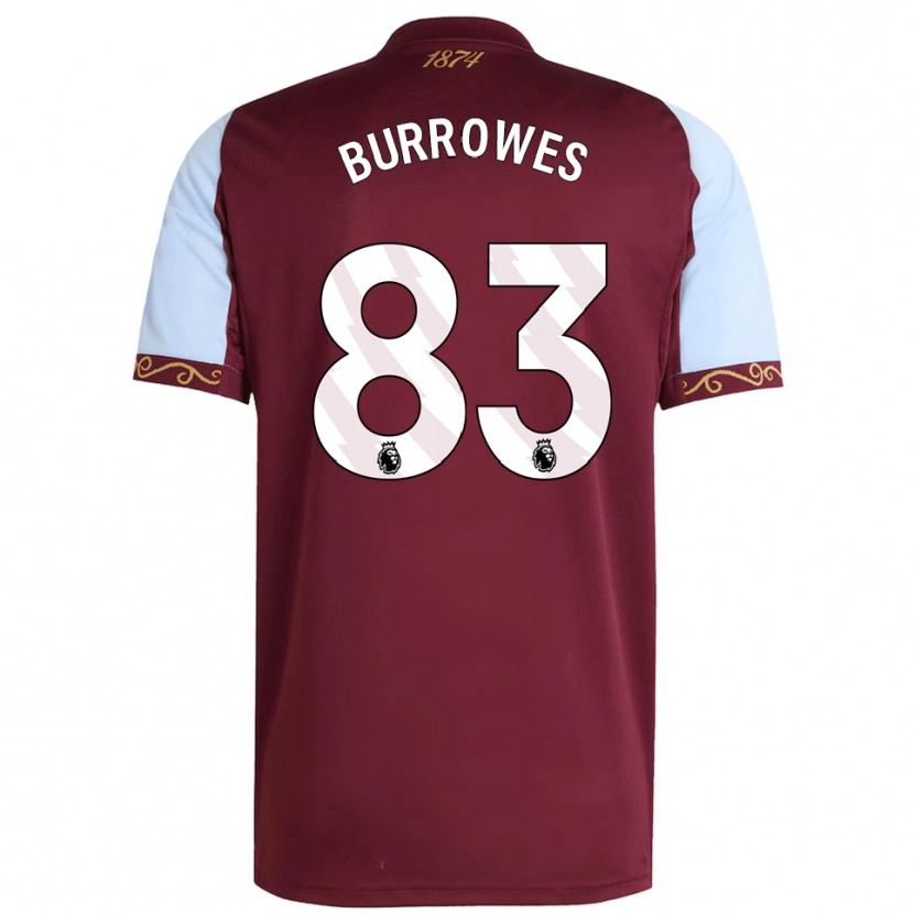DanxenキッズBradley Burrowes#83バーガンディ スカイブルーホームシャツ2025/26ジャージーユニフォーム