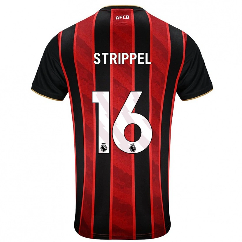 DanxenキッズEllie Strippel#16レッド ブラックホームシャツ2025/26ジャージーユニフォーム