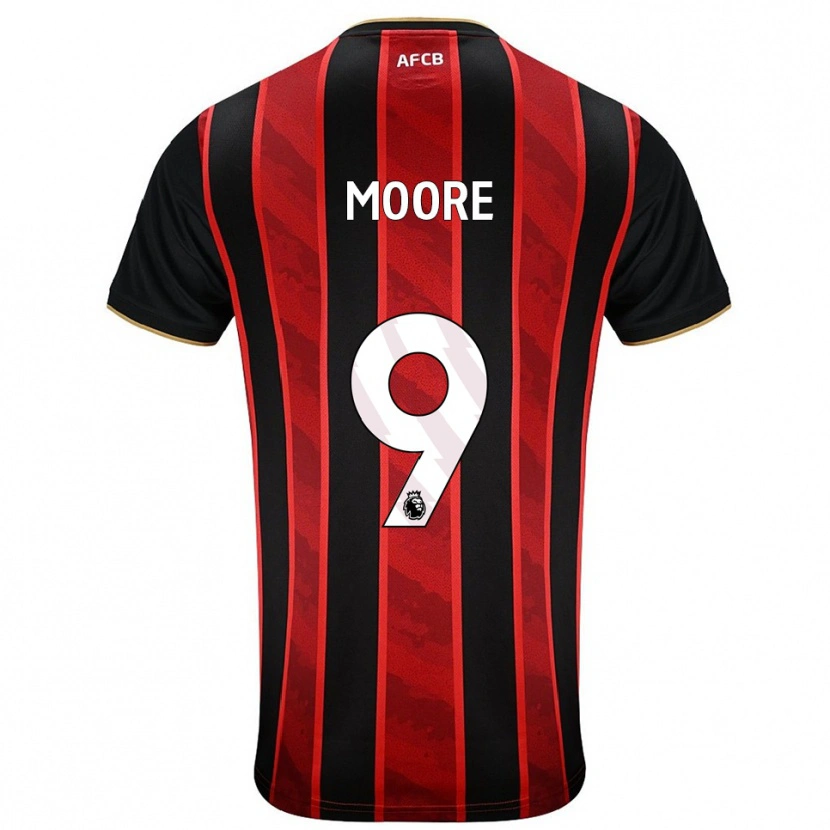 DanxenキッズKobel Moore#9レッド ブラックホームシャツ2025/26ジャージーユニフォーム