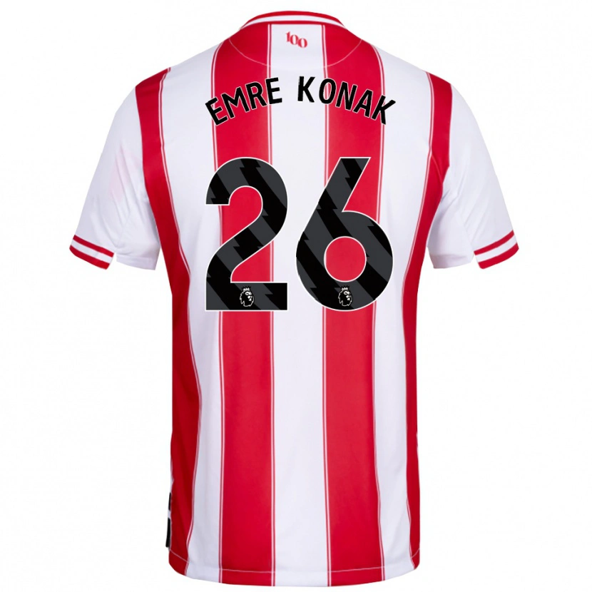 DanxenキッズYunus Emre Konak#26レッド ホワイトホームシャツ2025/26ジャージーユニフォーム