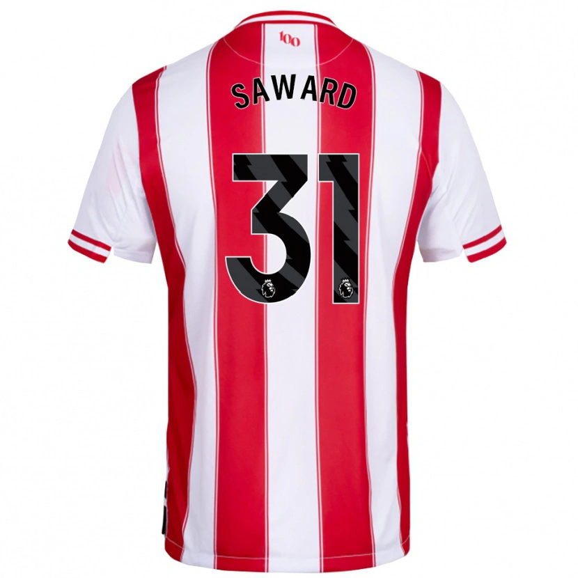 DanxenキッズSammie Saward#31レッド ホワイトホームシャツ2025/26ジャージーユニフォーム