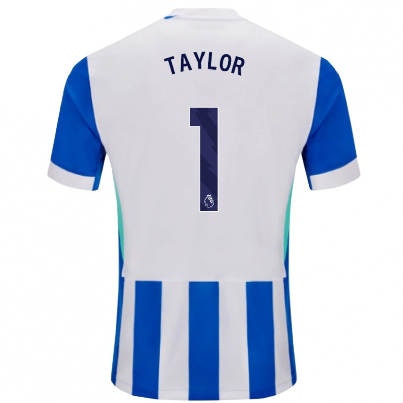 DanxenキッズFinley Taylor#1ブルー ホワイトホームシャツ2025/26ジャージーユニフォーム