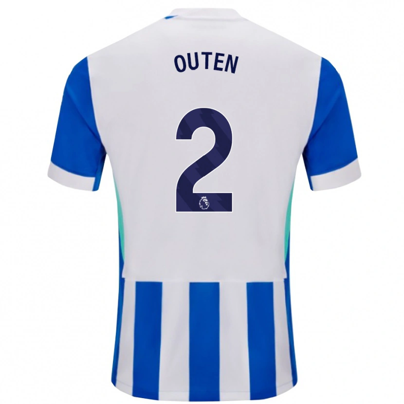 DanxenキッズTheo Outen#2ブルー ホワイトホームシャツ2025/26ジャージーユニフォーム