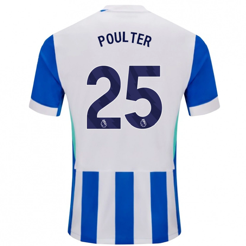 DanxenキッズHannah Poulter#25ブルー ホワイトホームシャツ2025/26ジャージーユニフォーム