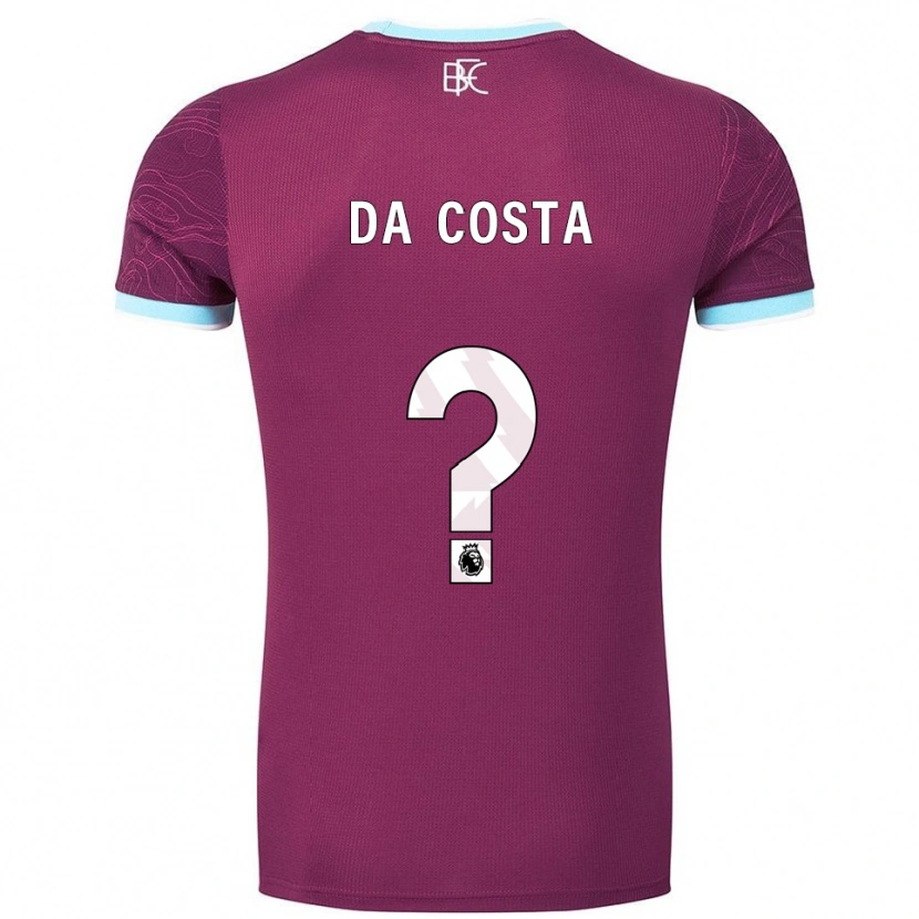 DanxenキッズCroyde Da Costa#0バーガンディ スカイブルーホームシャツ2025/26ジャージーユニフォーム