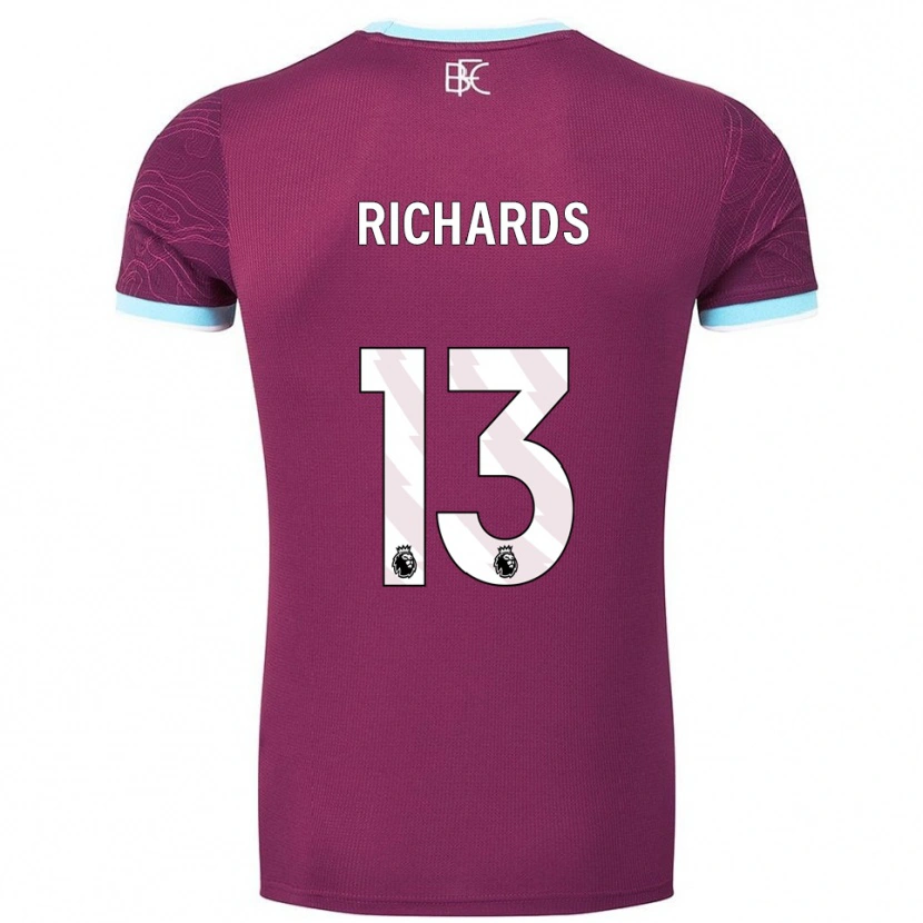 DanxenキッズJade Richards#13バーガンディ スカイブルーホームシャツ2025/26ジャージーユニフォーム