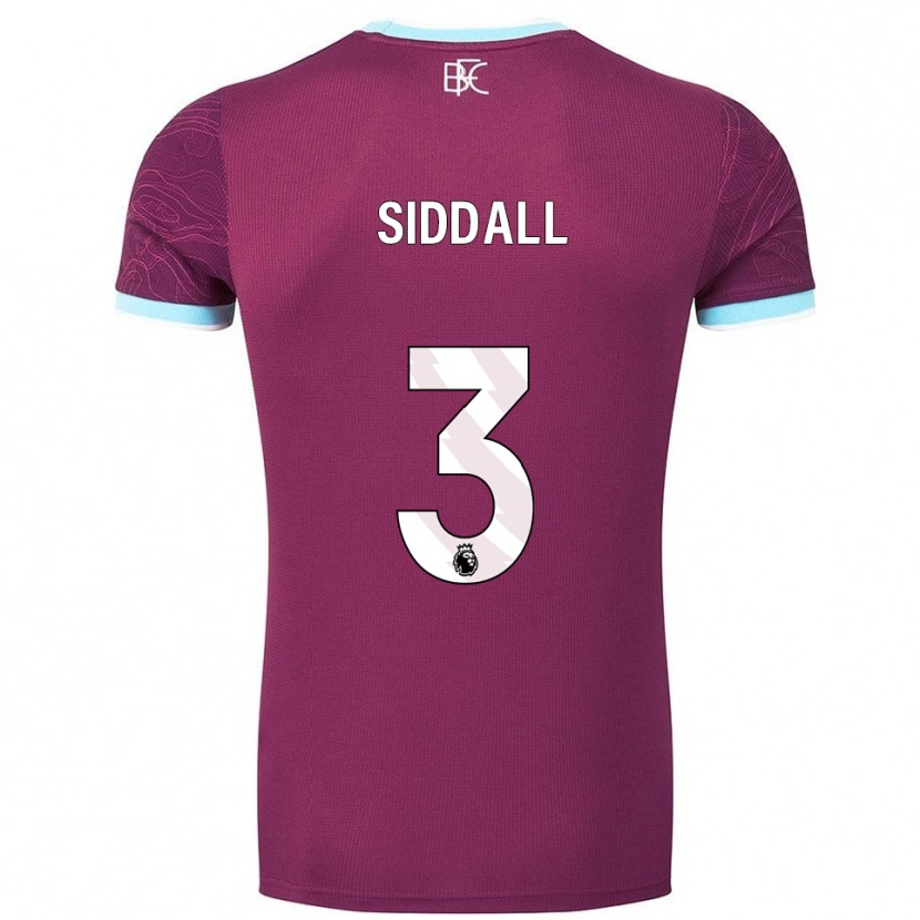 DanxenキッズEmma Siddall#3バーガンディ スカイブルーホームシャツ2025/26ジャージーユニフォーム