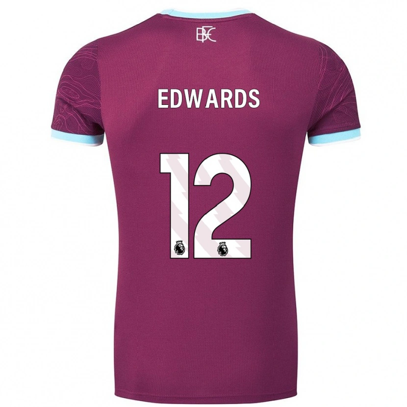 DanxenキッズConnor Edwards#12バーガンディ スカイブルーホームシャツ2025/26ジャージーユニフォーム