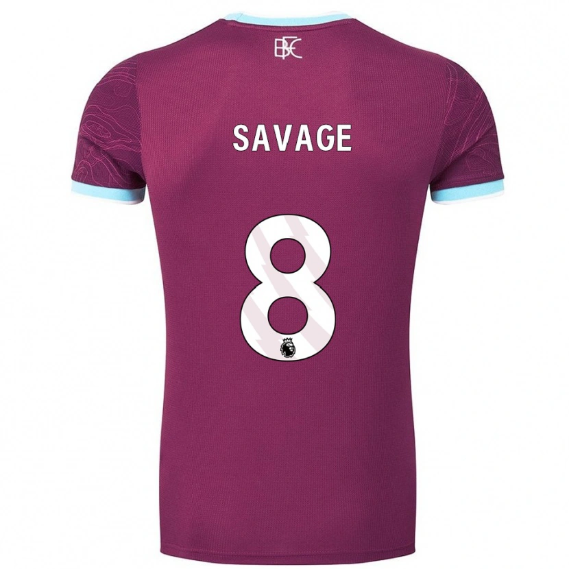 DanxenキッズTroy Savage#8バーガンディ スカイブルーホームシャツ2025/26ジャージーユニフォーム