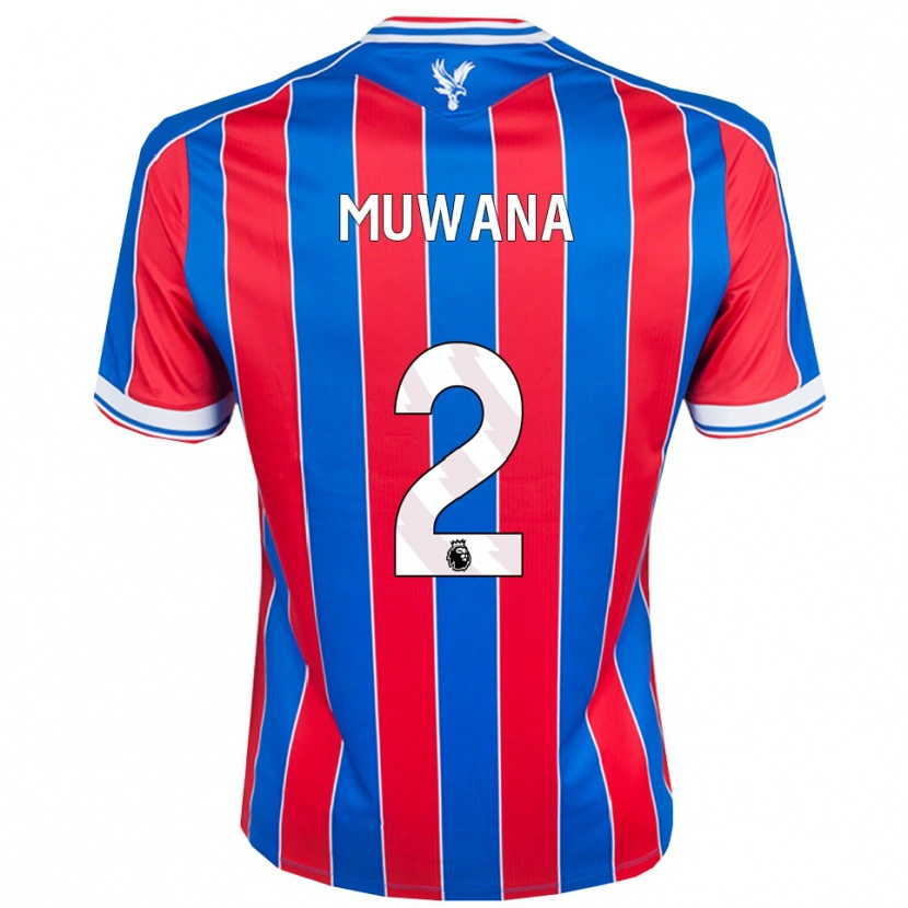 DanxenキッズJoshua Muwana#2ブルー レッド ホワイトホームシャツ2025/26ジャージーユニフォーム